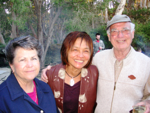 (L-R) Jennifer Willcox (the author), Rosemarie Lee Warnock, and Geordie