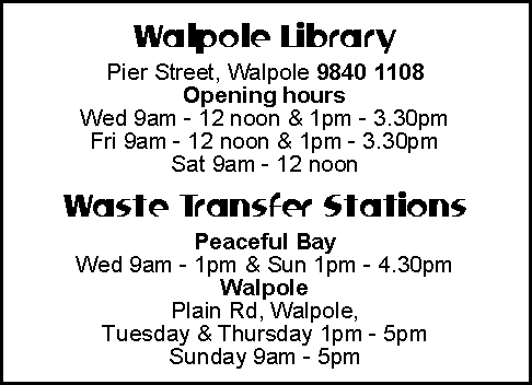Walpole Library & Waste Transfer Stations